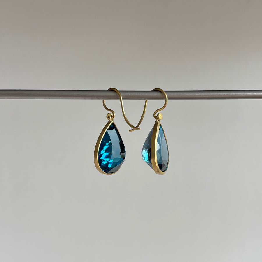 London Blue Topaz Teardrop Earrings