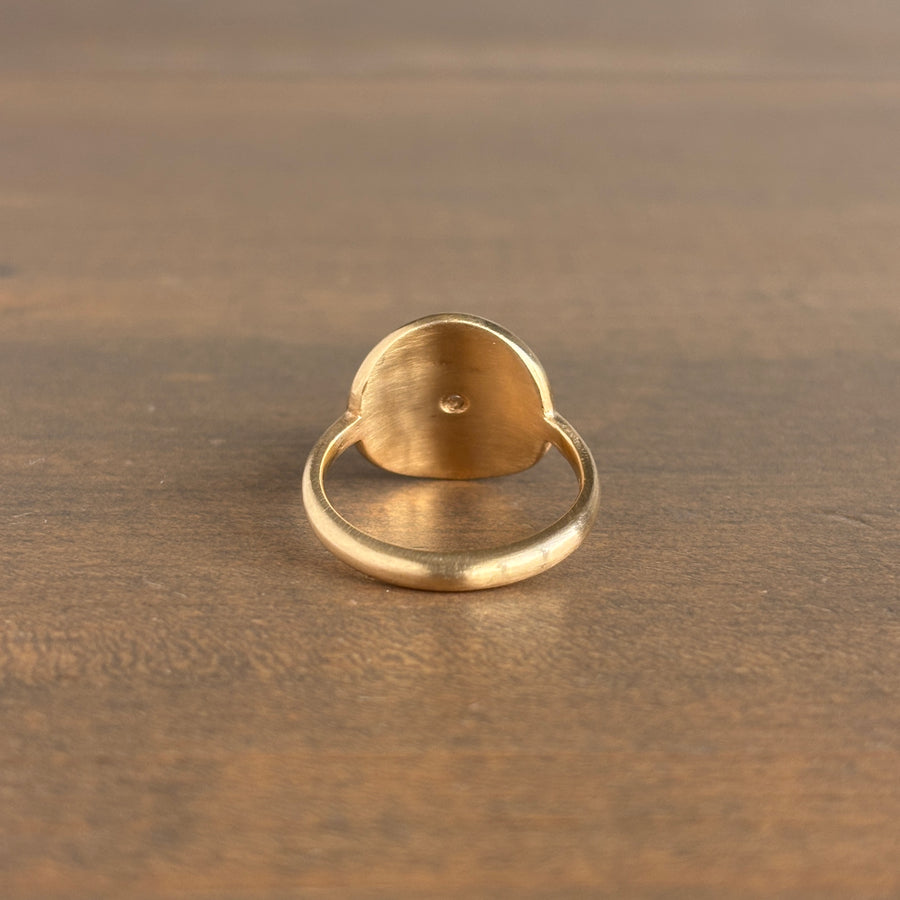Dome Starburst Emblazoned Ring in 14k Gold with Diamond view 4