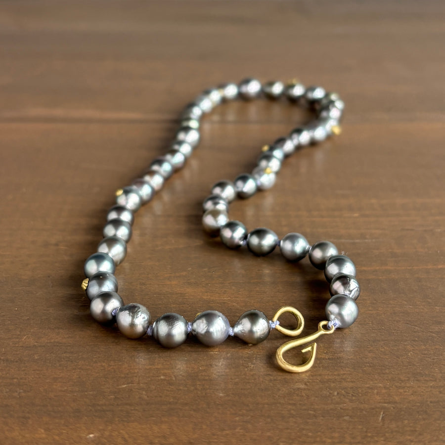 Aurora Tahitian Pearl Ruthie B. Necklace with Barnacles