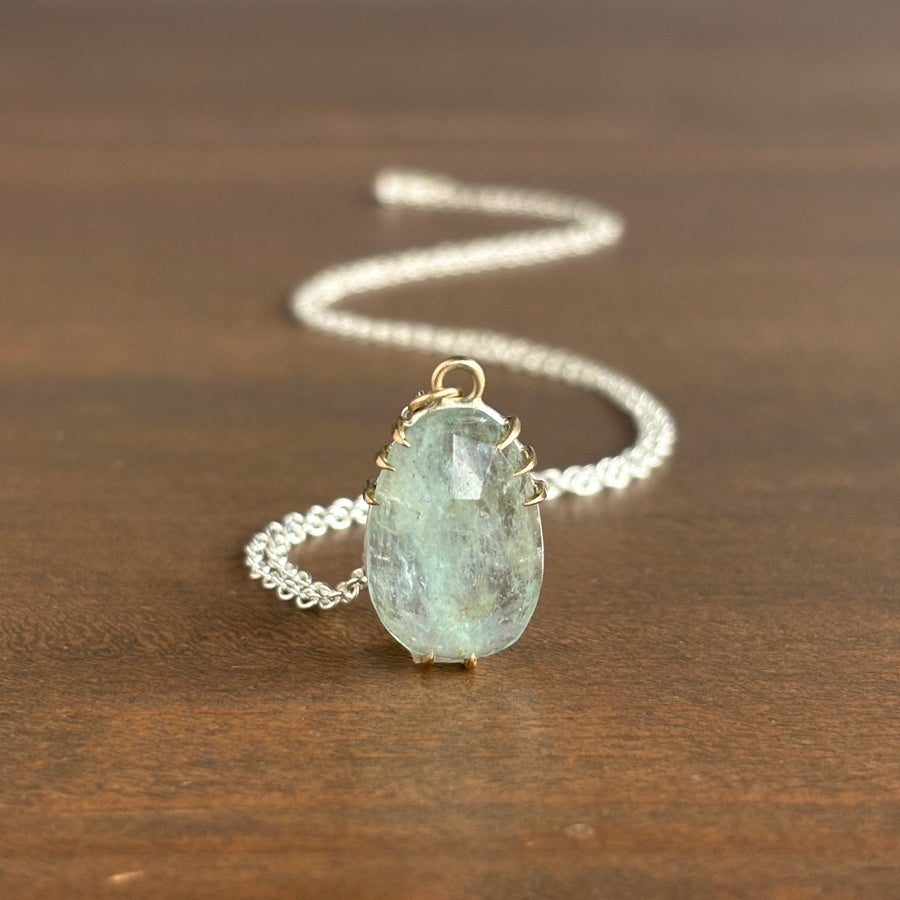 Stratus Aquamarine Vanity Necklace in Mixed Metal