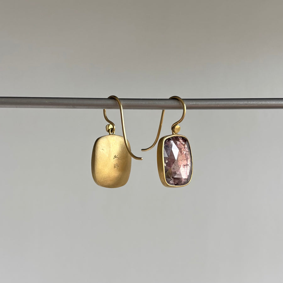 Mauve Tourmaline Chicklet Earrings