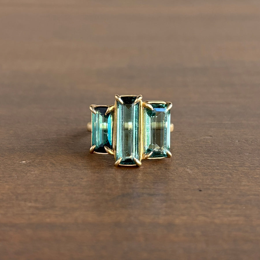 Blue Elysium Trio Tourmaline Vanity Ring