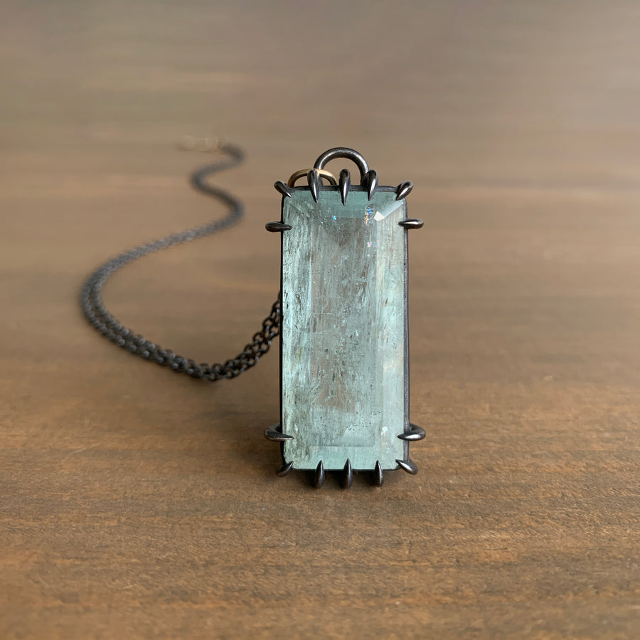 Icy Aquamarine Vanity Necklace