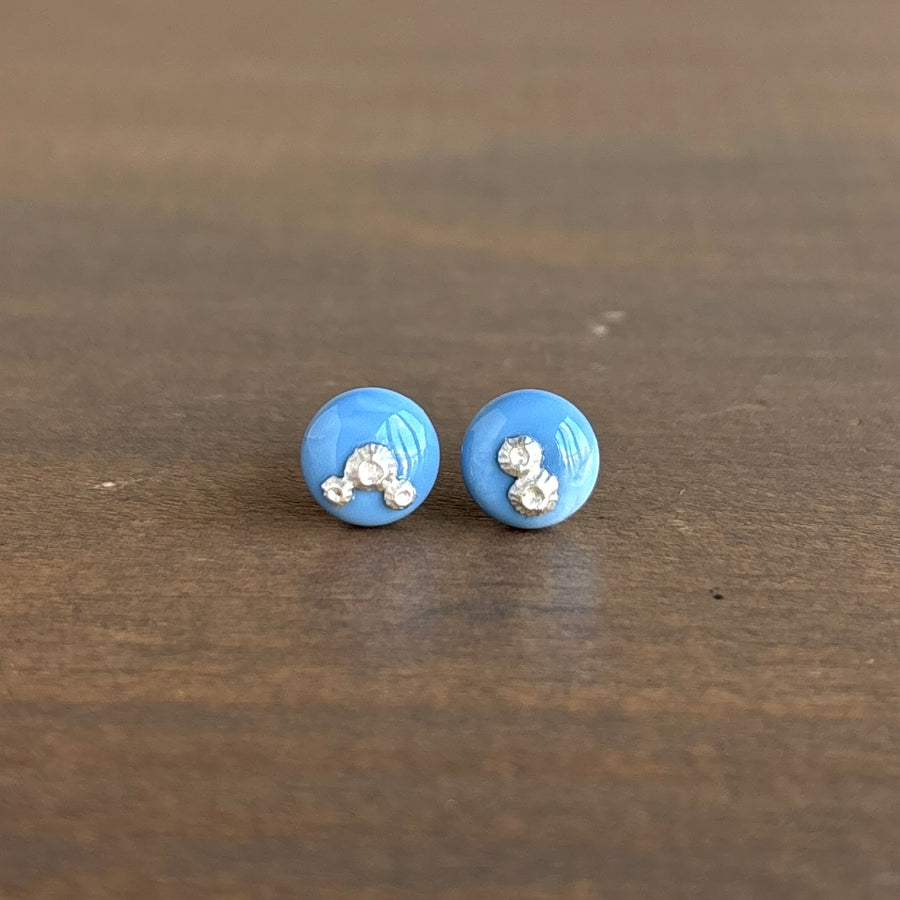 Blue Cosmic Nest Opal Ruthie B. Studs with Barnacles
