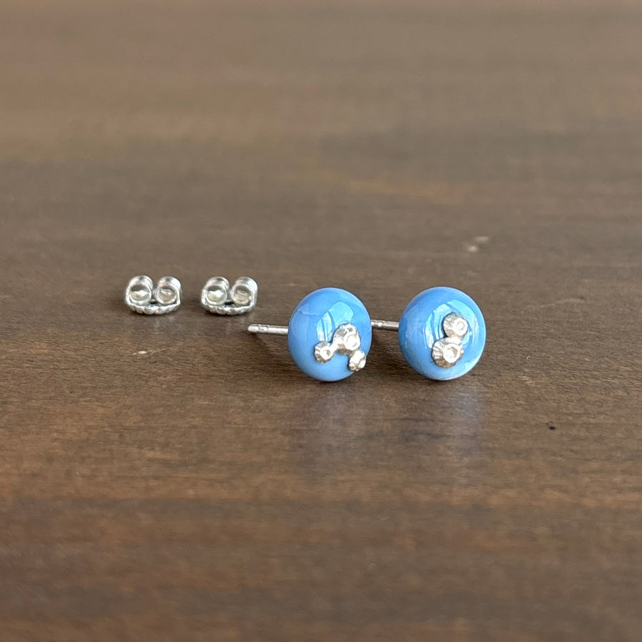 Blue Cosmic Nest Opal Ruthie B. Studs with Barnacles