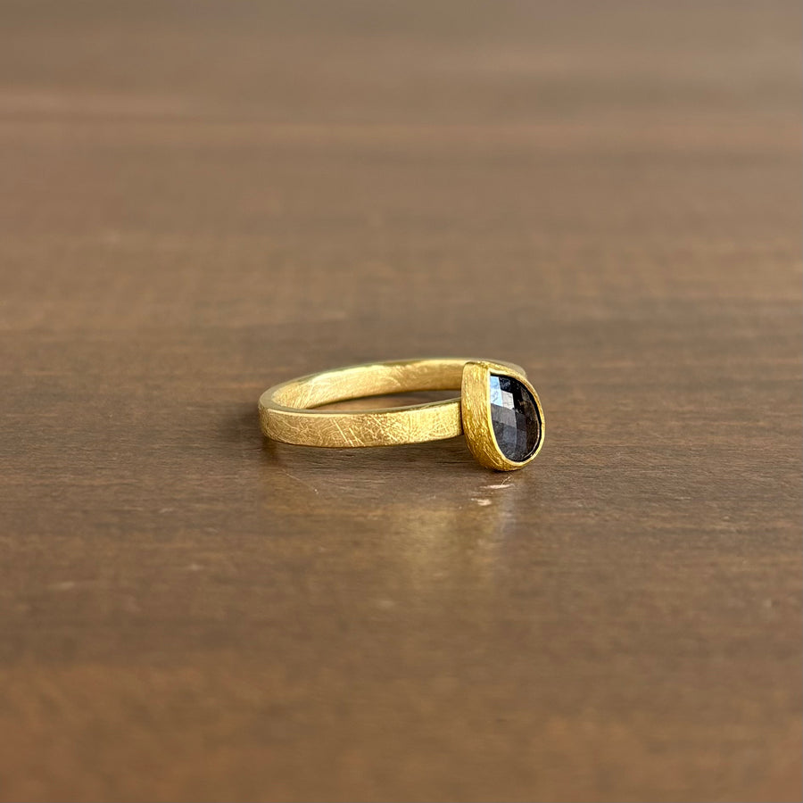 Brown Rose Cut Diamond Drop Ring
