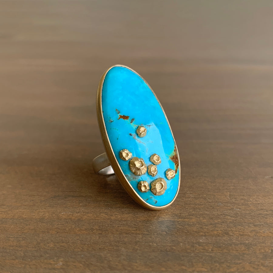 Sessile Turquoise Ruthie B. Ring with Barnacles