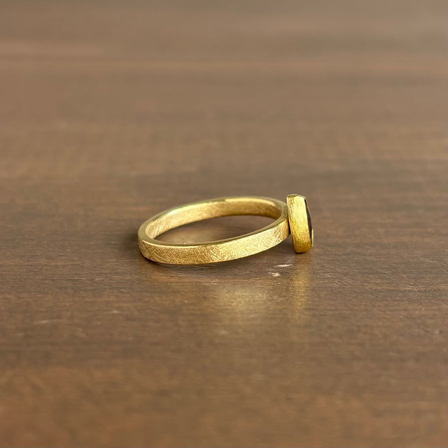 Brown Rose Cut Diamond Drop Ring