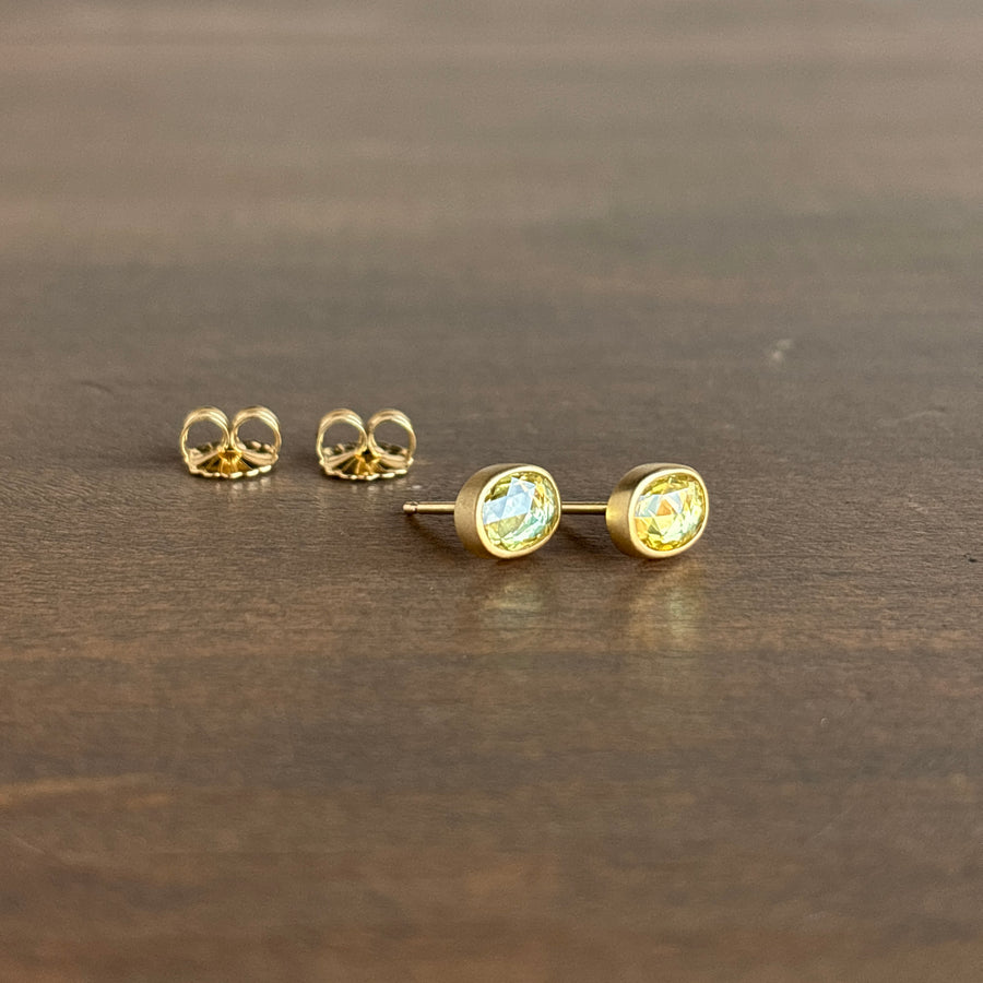 Oval Yellow Sapphire Stud Earrings