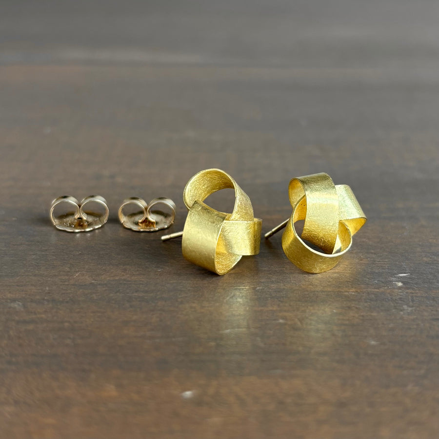 Gold Knot Stud Earrings