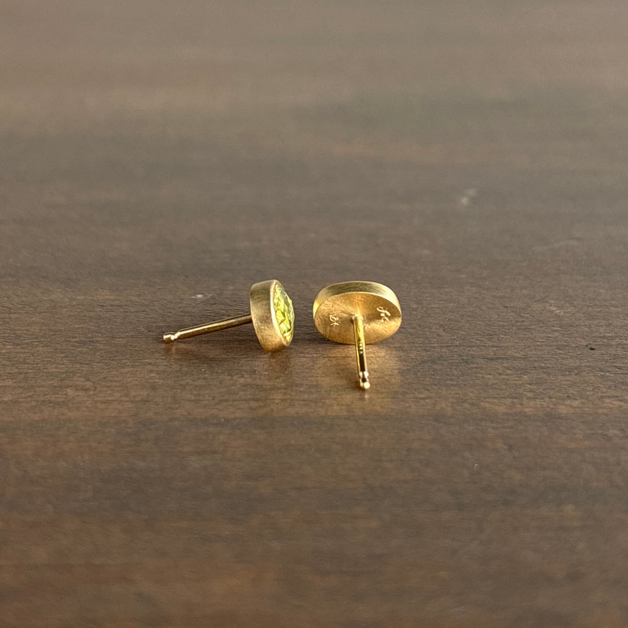 Oval Yellow Sapphire Stud Earrings