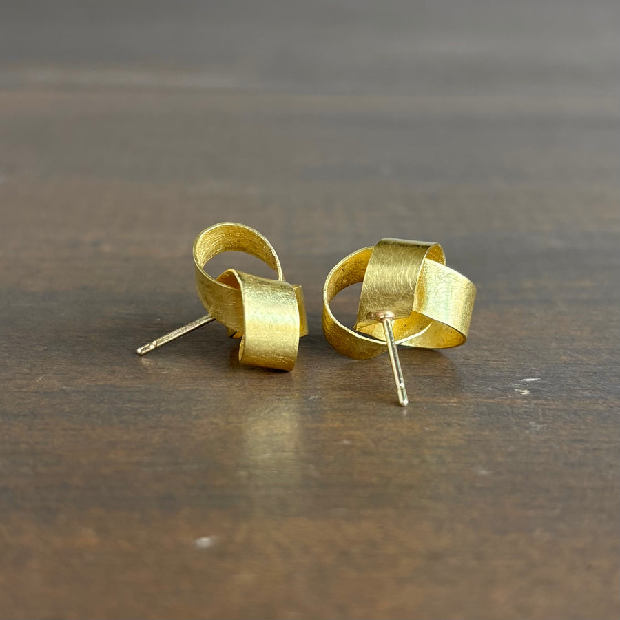 Gold Knot Stud Earrings