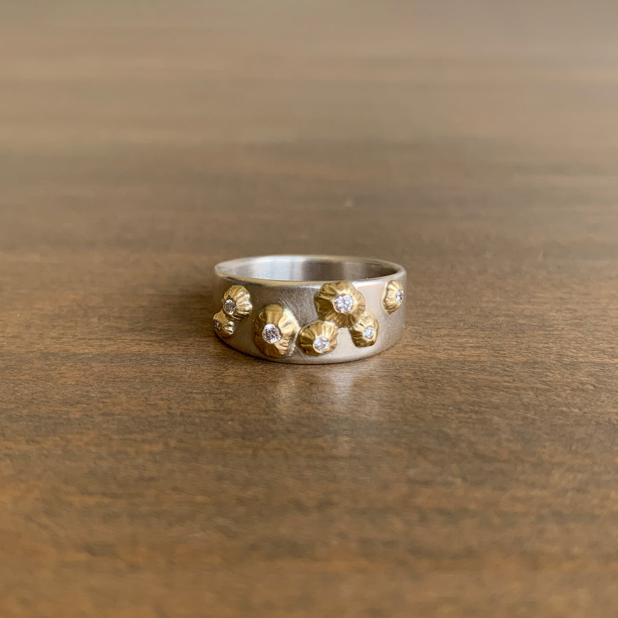 Medium Diamond Tidepool Ruthie B. Band with Barnacles