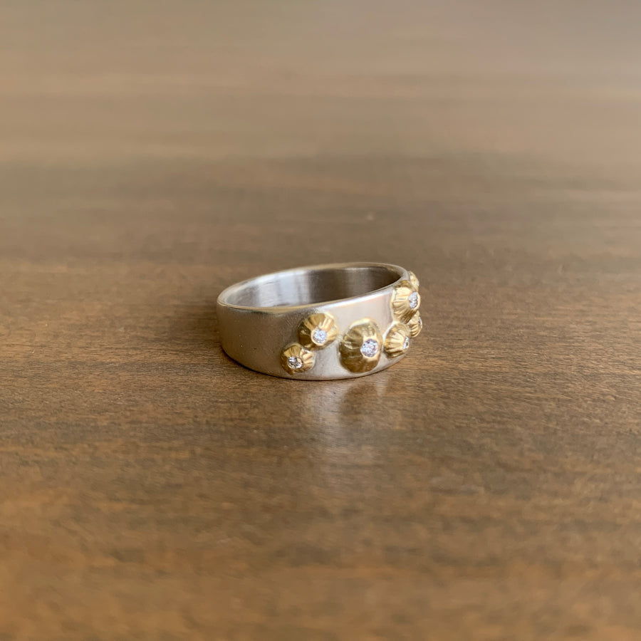 Medium Diamond Tidepool Ruthie B. Band with Barnacles