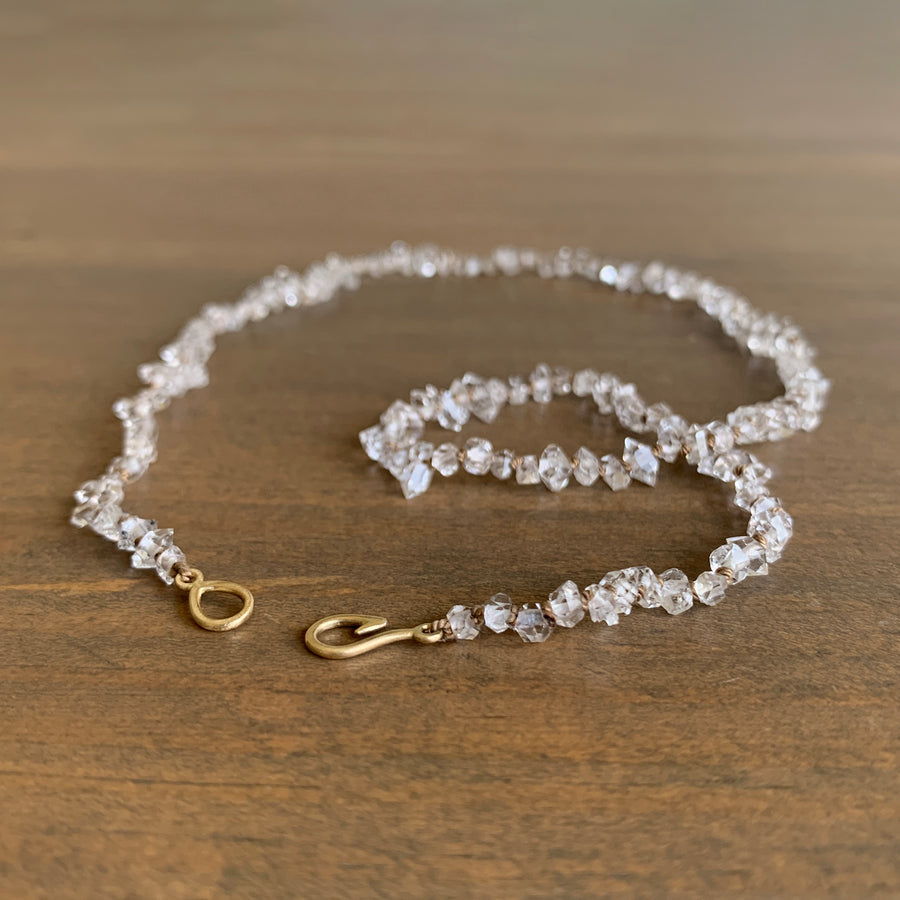 Snedronningen Herkimer Crystal Knotted Ruthie B. Necklace