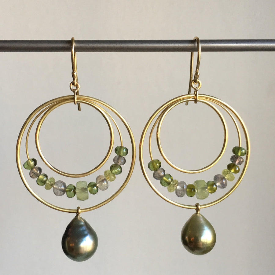 Tahitian Pearl Party Hoops