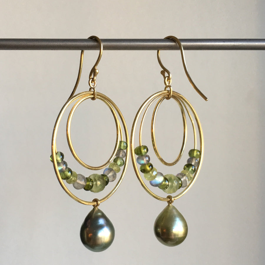 Tahitian Pearl Party Hoops