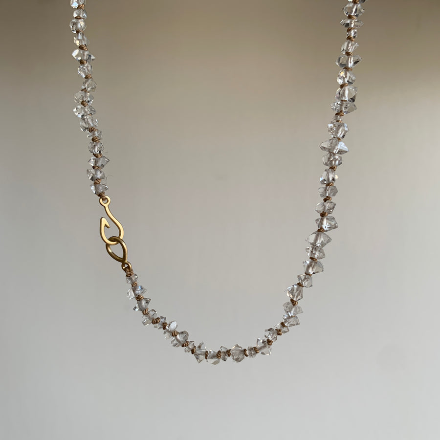 Snedronningen Herkimer Crystal Knotted Ruthie B. Necklace