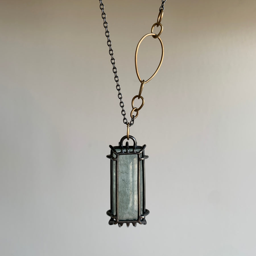 Icy Aquamarine Vanity Necklace