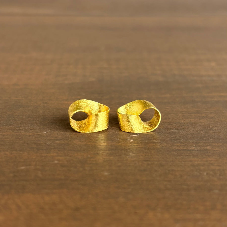 Small Gold Mobius Stud Earrings