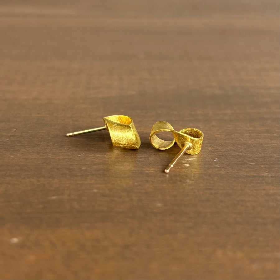 Small Gold Mobius Stud Earrings