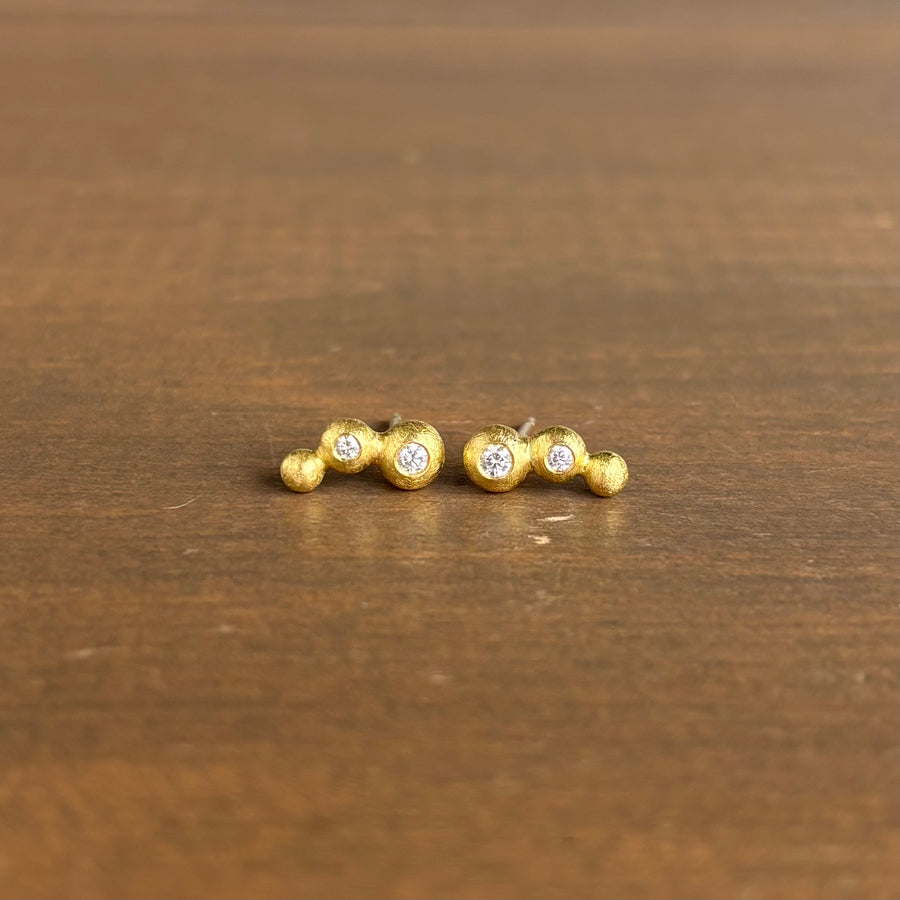 Diamond Bubble Climber Stud Earrings