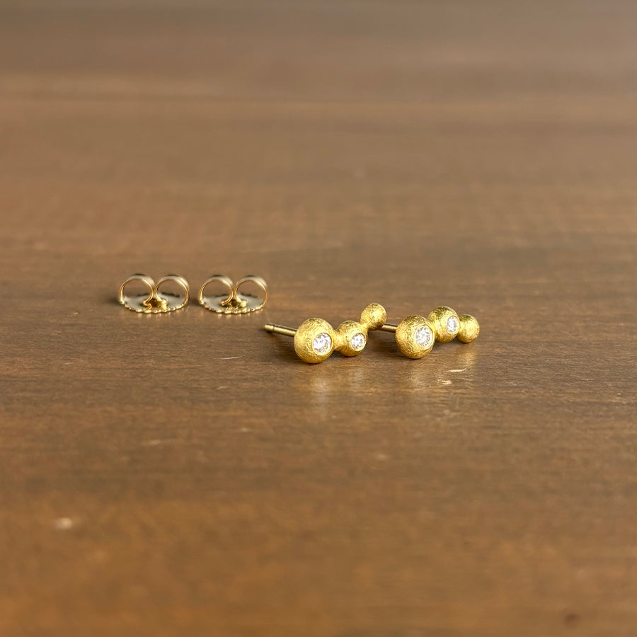 Diamond Bubble Climber Stud Earrings