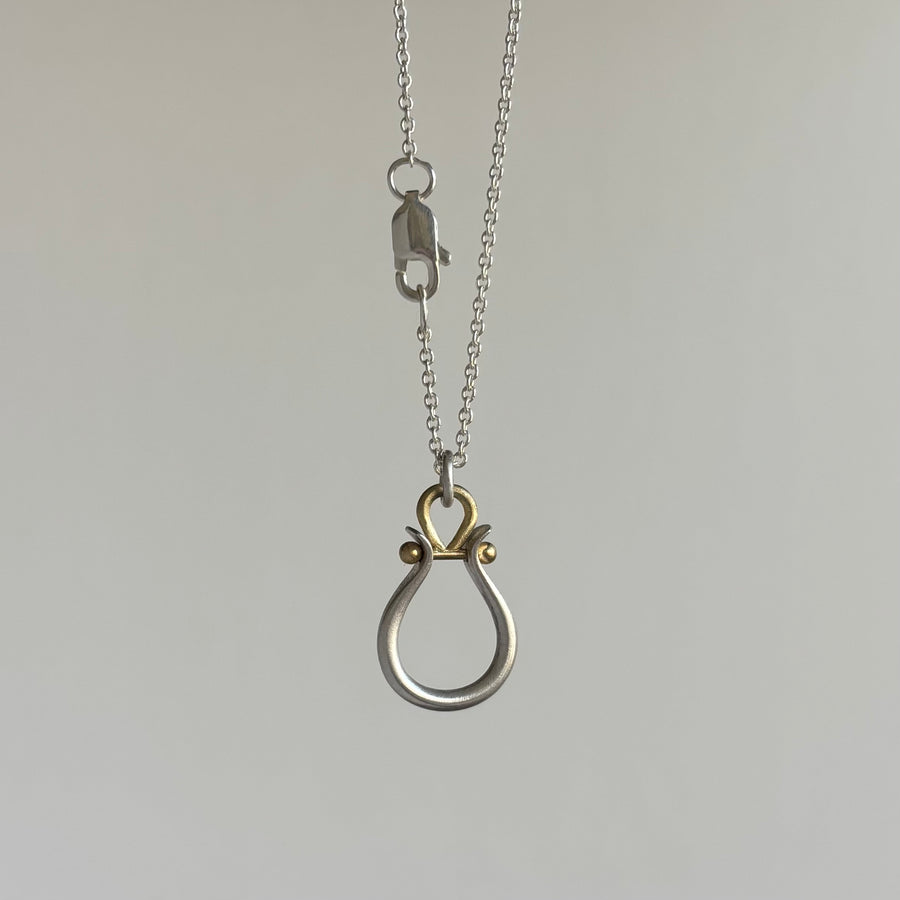 Mixed Metal Lyre Pendant