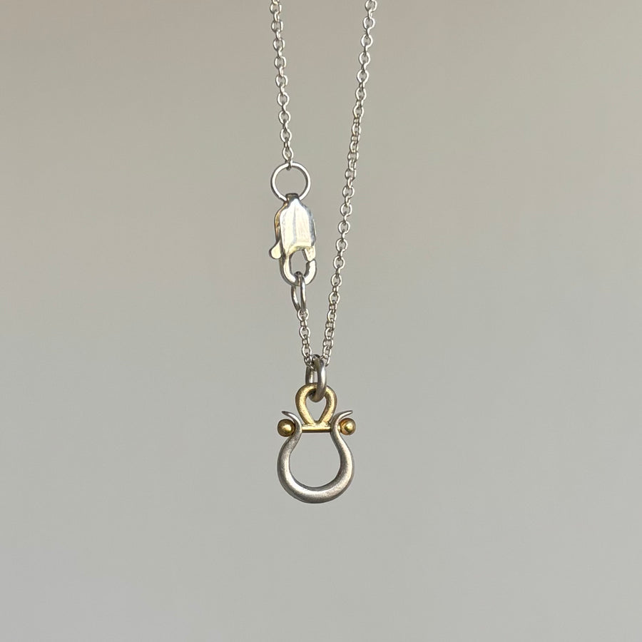 Mixed Metal Lyre Pendant