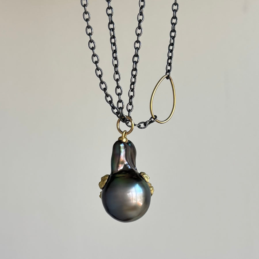 Shooting Star Tahitian Pearl Ruthie B. Necklace with Barnacles