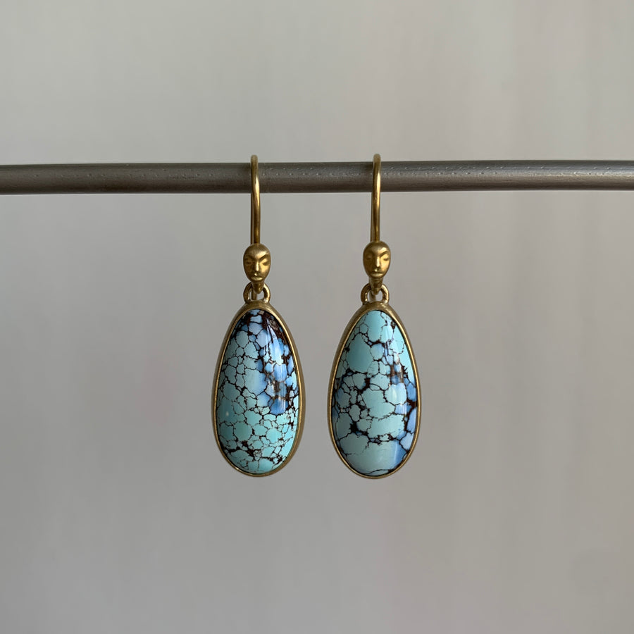 Golden Hills Turquoise Cameo Figurehead Earrings