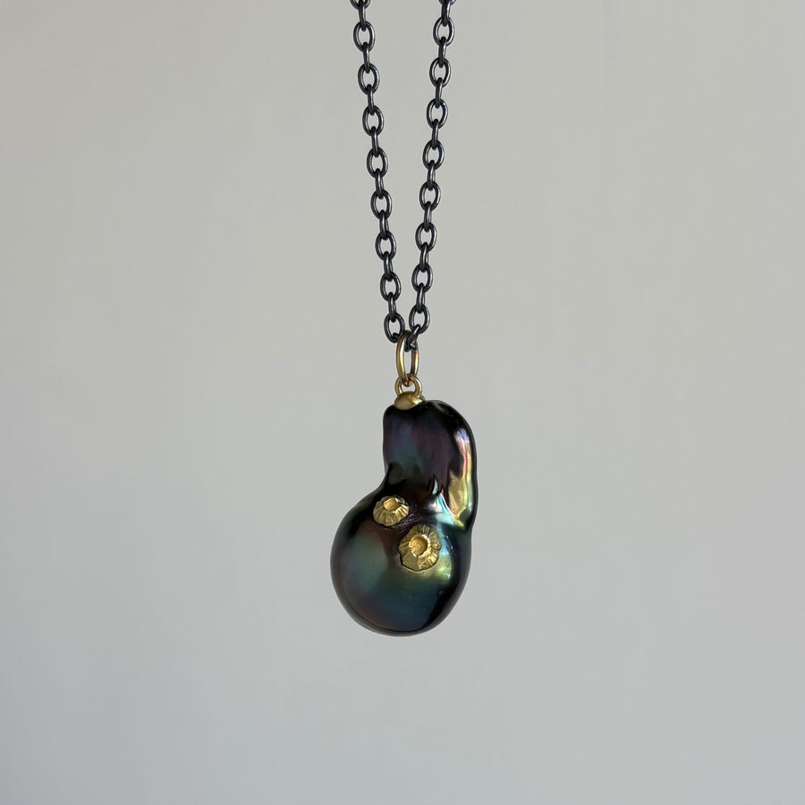 Shooting Star Tahitian Pearl Ruthie B. Necklace with Barnacles