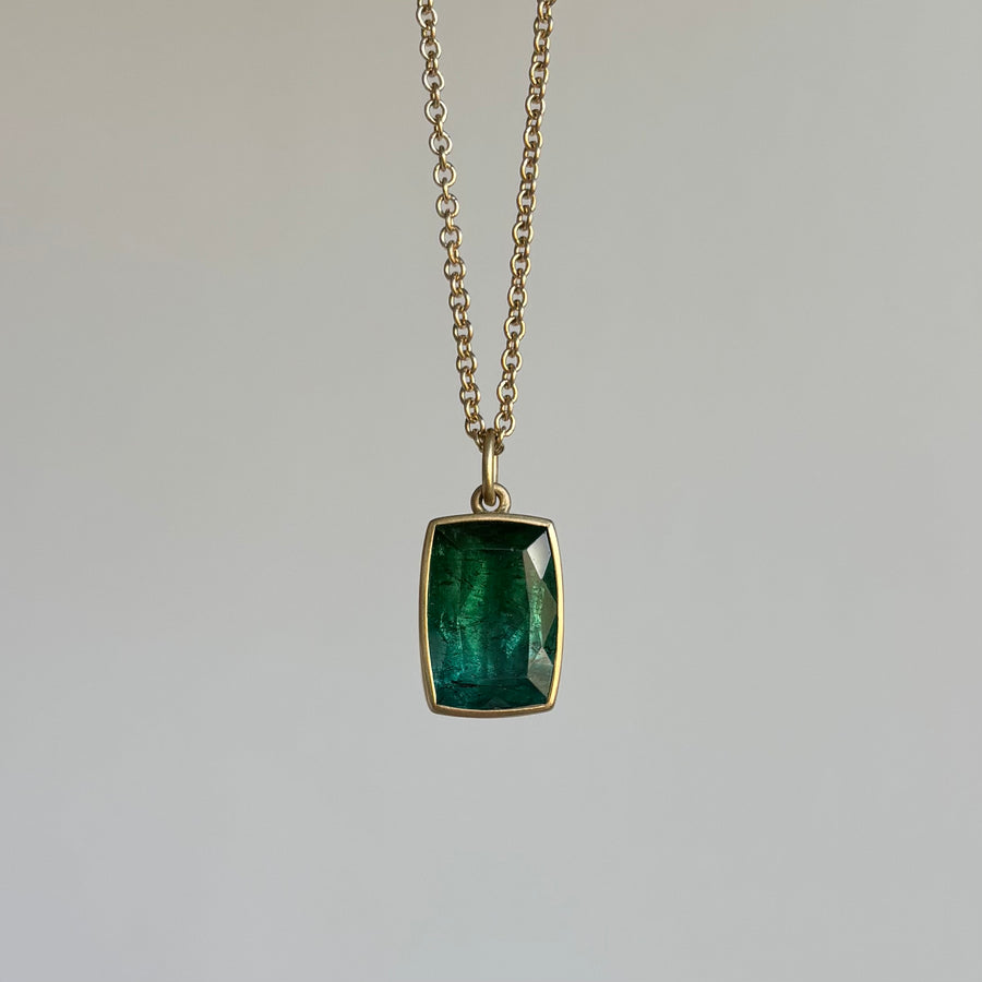 Blue/Green Tourmaline Cushion Pendant
