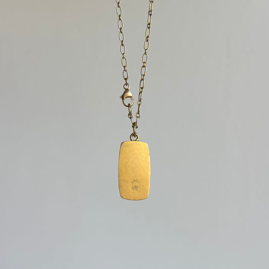 Green Tourmaline Rectangle Pendant