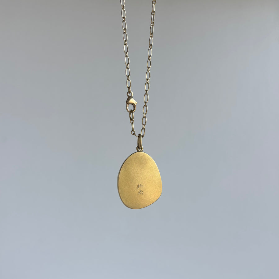 Rosy Peach Tourmaline Pebble Pendant