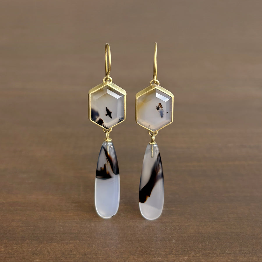 Large Montana Agate Double Drop Earrings