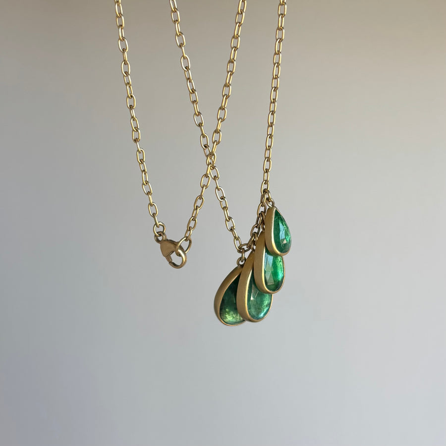 African Emerald Droplet Necklace