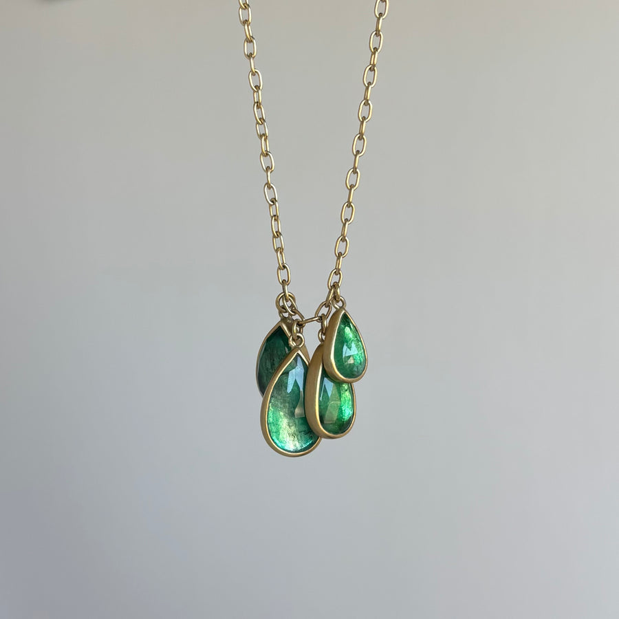 African Emerald Droplet Necklace