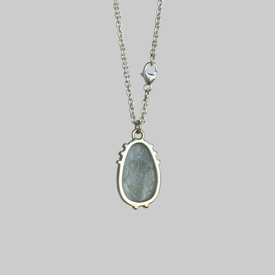 Stratus Aquamarine Vanity Necklace in Mixed Metal hanging view 3