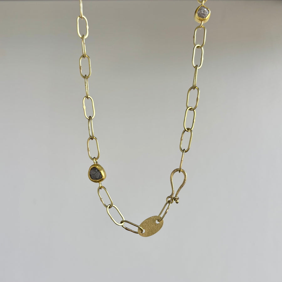 Diamond Crystal Link Chain Necklace