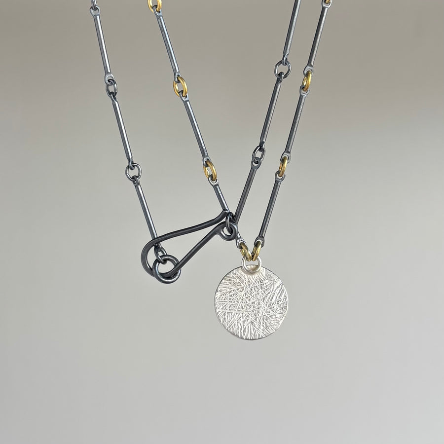 Round Rutilated Quartz Prong Set Necklace