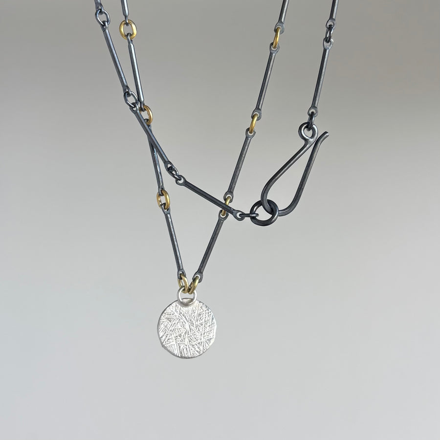 Round Pyrite Prong Set Necklace