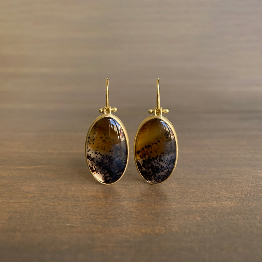 Desert Sunrise Oval Montana Agate Earrings