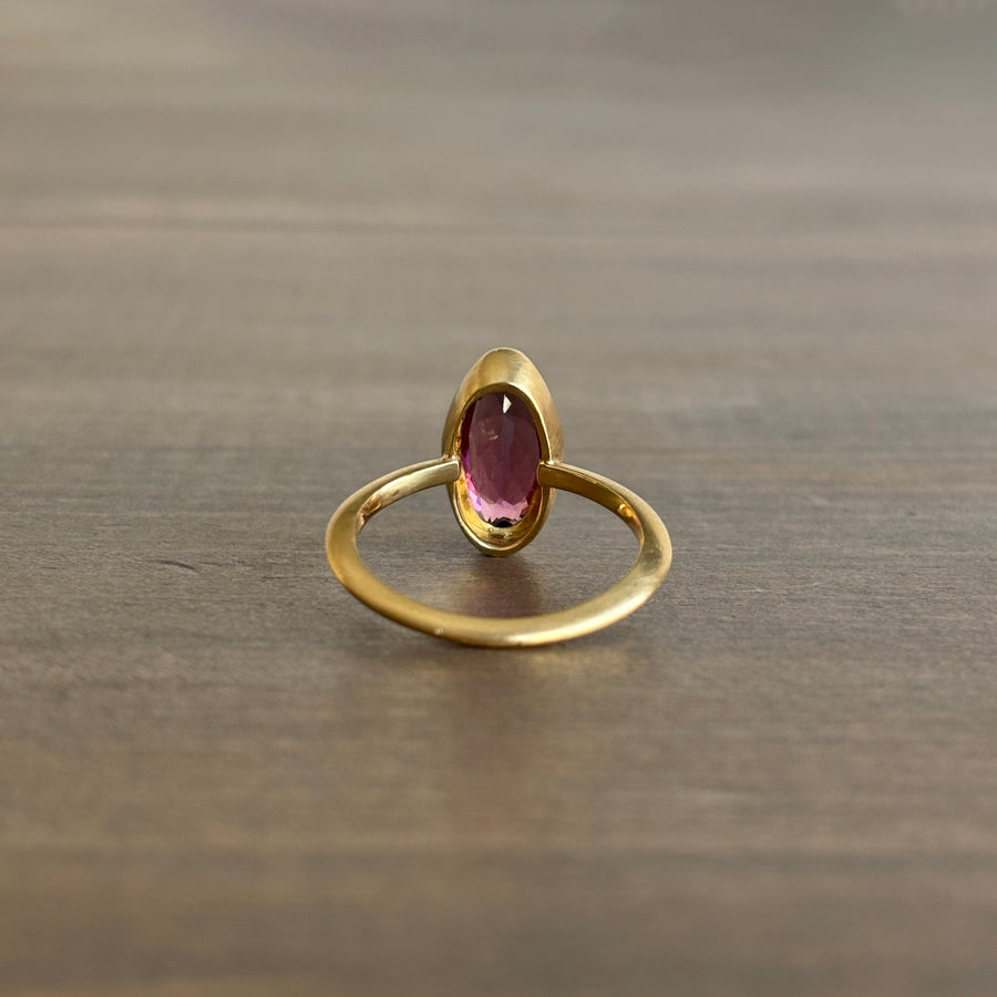 Pink Faceted Tourmaline Claw Ring