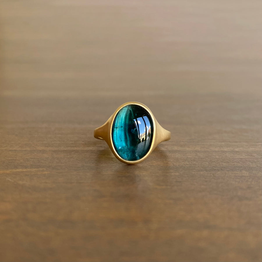 Indicolite Tourmaline Ring