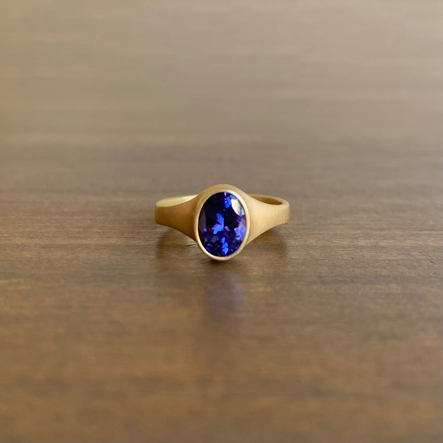 Faceted Oval Tanzanite Ring