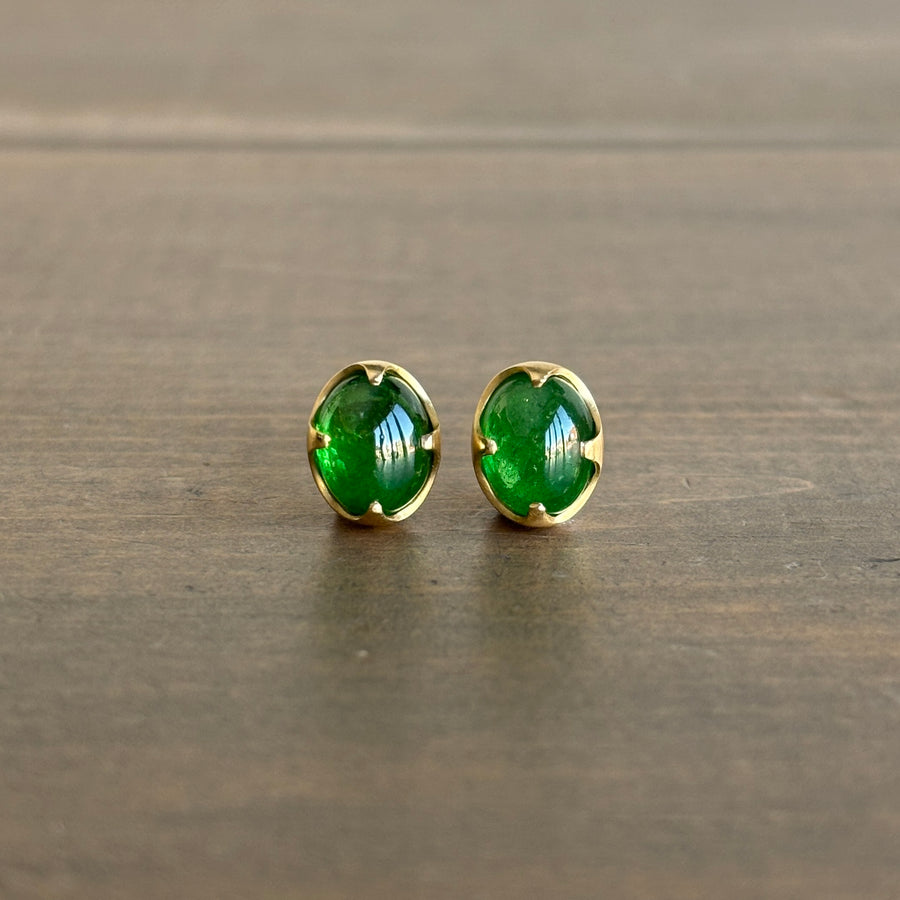 Tsavorite Garnet Claw Earrings