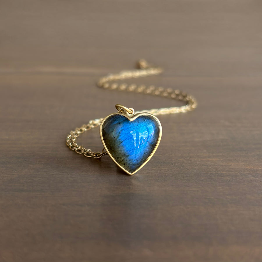 Labradorite Cabochon Sweetheart Pendant