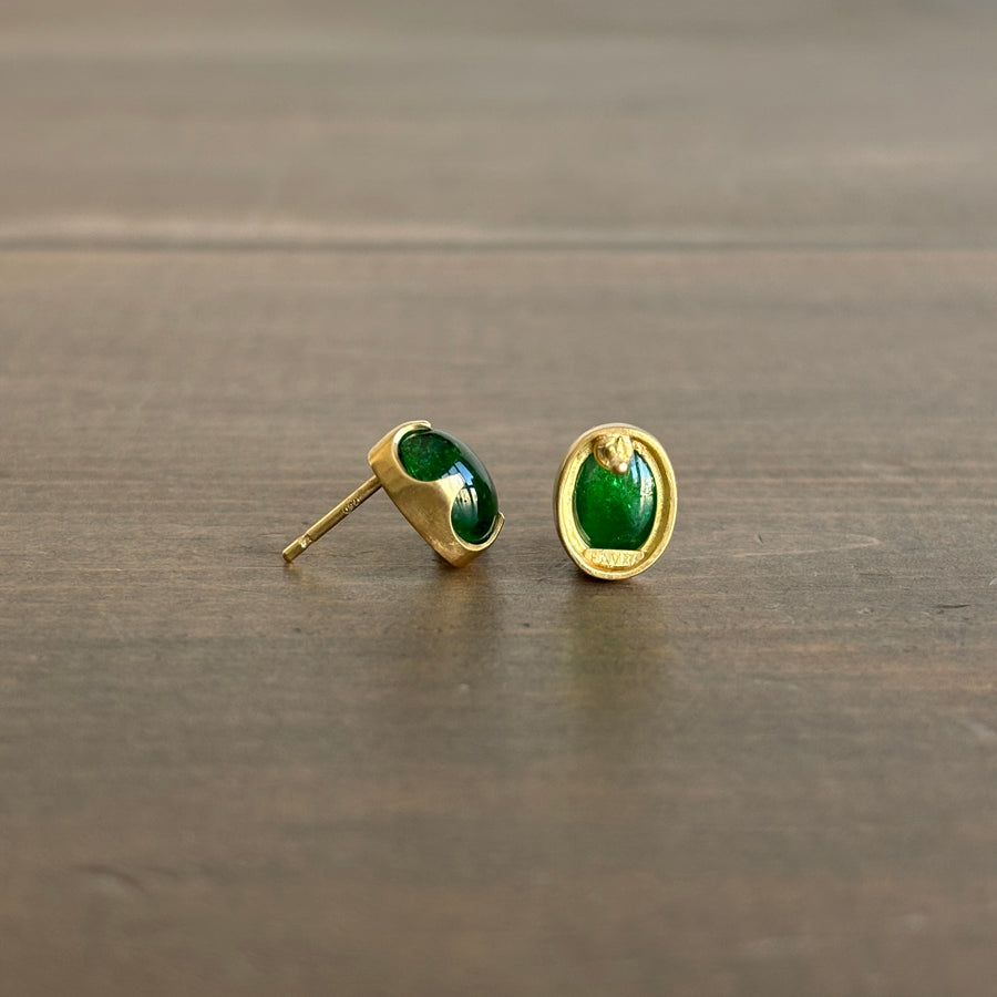 Tsavorite Garnet Claw Earrings