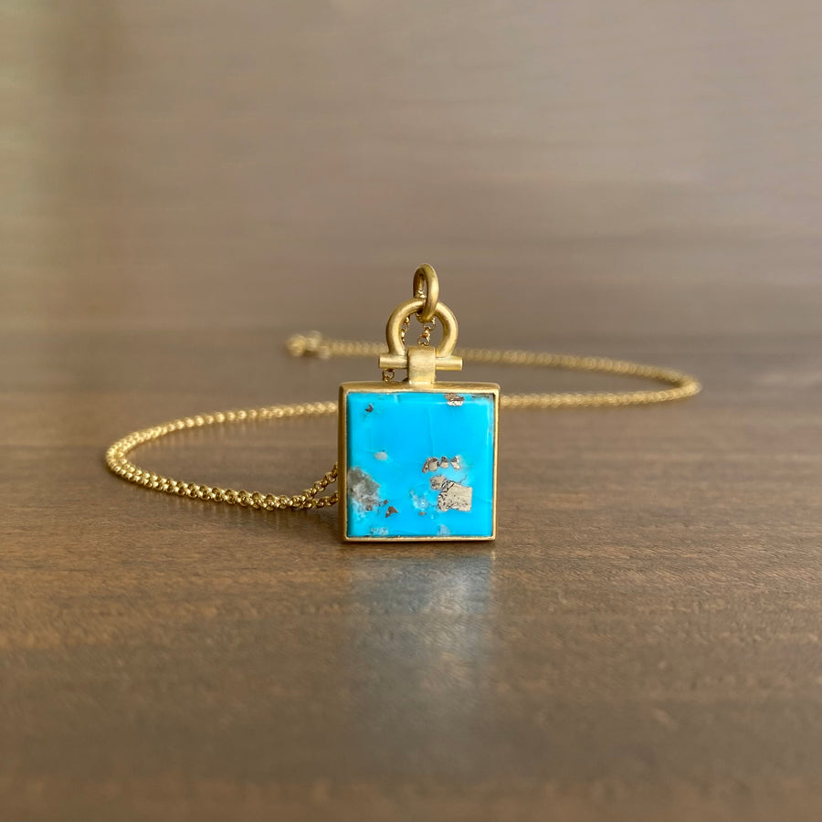 Square Campitos Turquoise Pendant